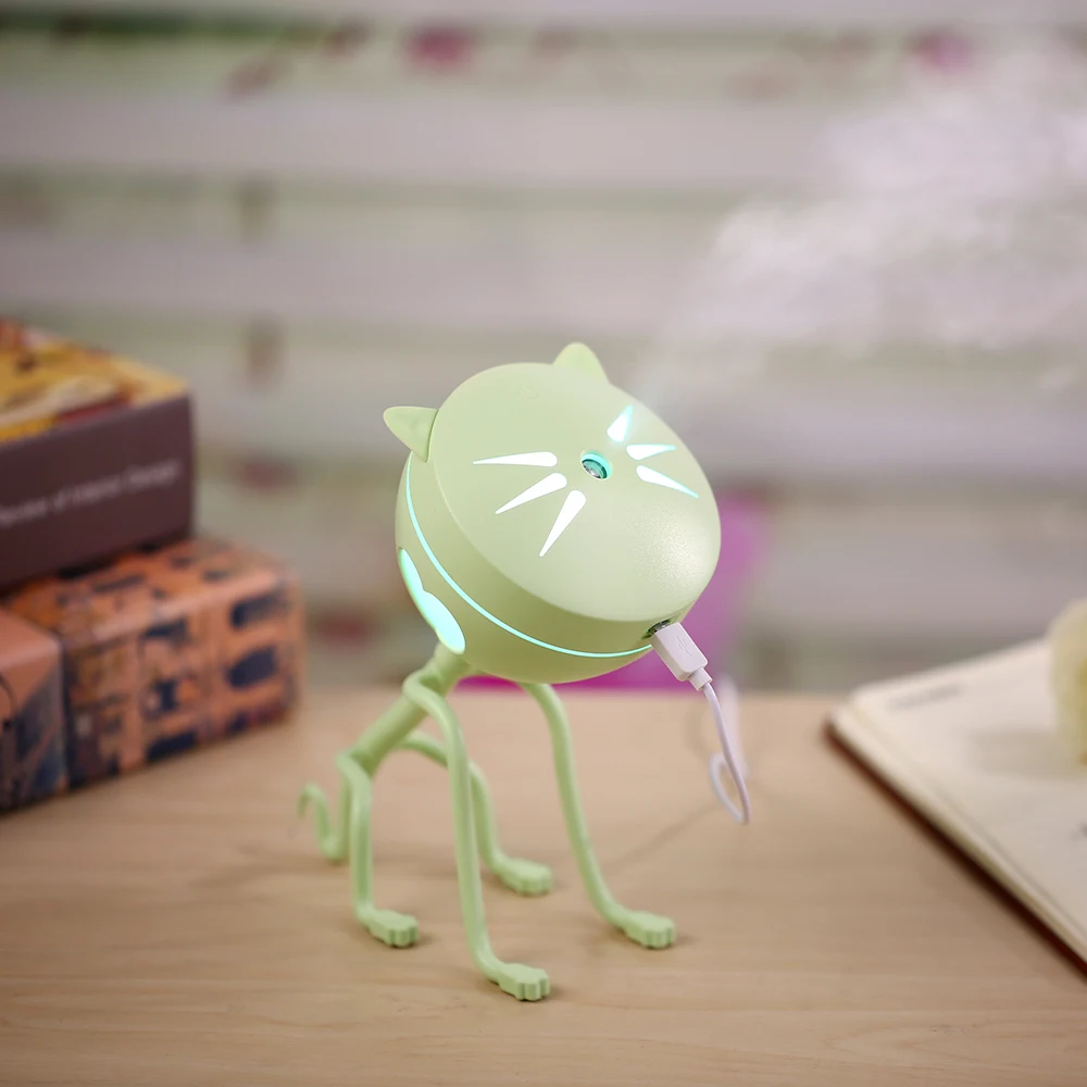 

USB mini air humidifier 150ML Portable Cute Cat Essential Oil Diffuser LED Glowing Night Light Humidifier