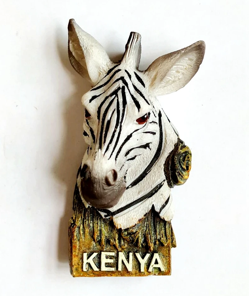 

Handmade Painted African Kenya Zebra 3D Fridge Magnets Tourism Souvenirs Refrigerator Magnetic Stickers Gift