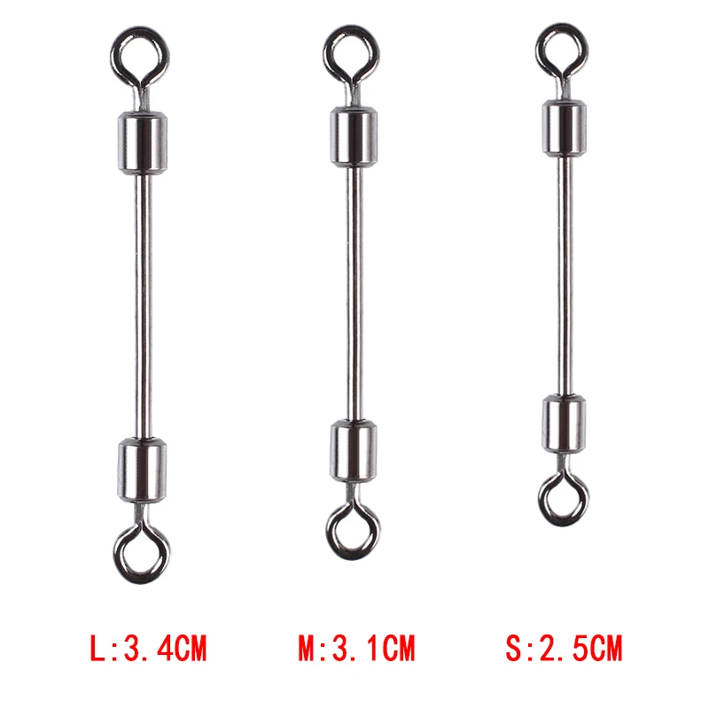 100 шт. длинный рыболовный Соединитель с застежкой "булавка" поворотный замок оснастка баррель Подшипник разъем из нержавеющей стали рыболовные снасти аксессуар