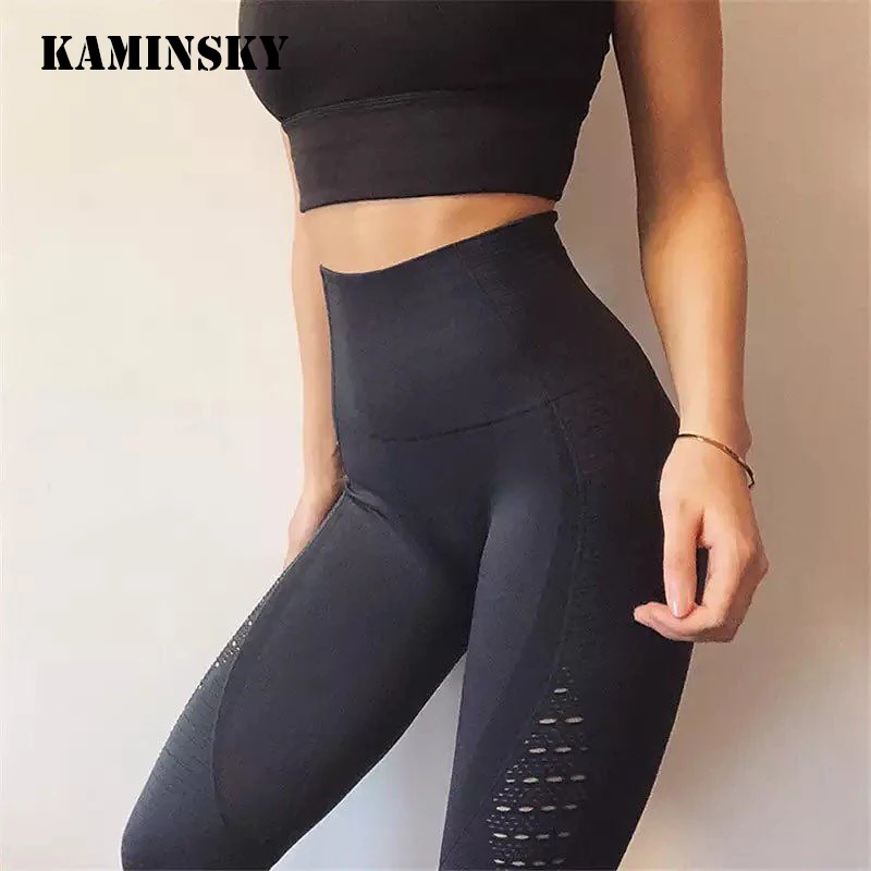 Kaminsky модные леггинсы для женщин, женские эластичные леггинсы с высокой талией, спортивные штаны, сексуальные женские леггинсы для фитнеса