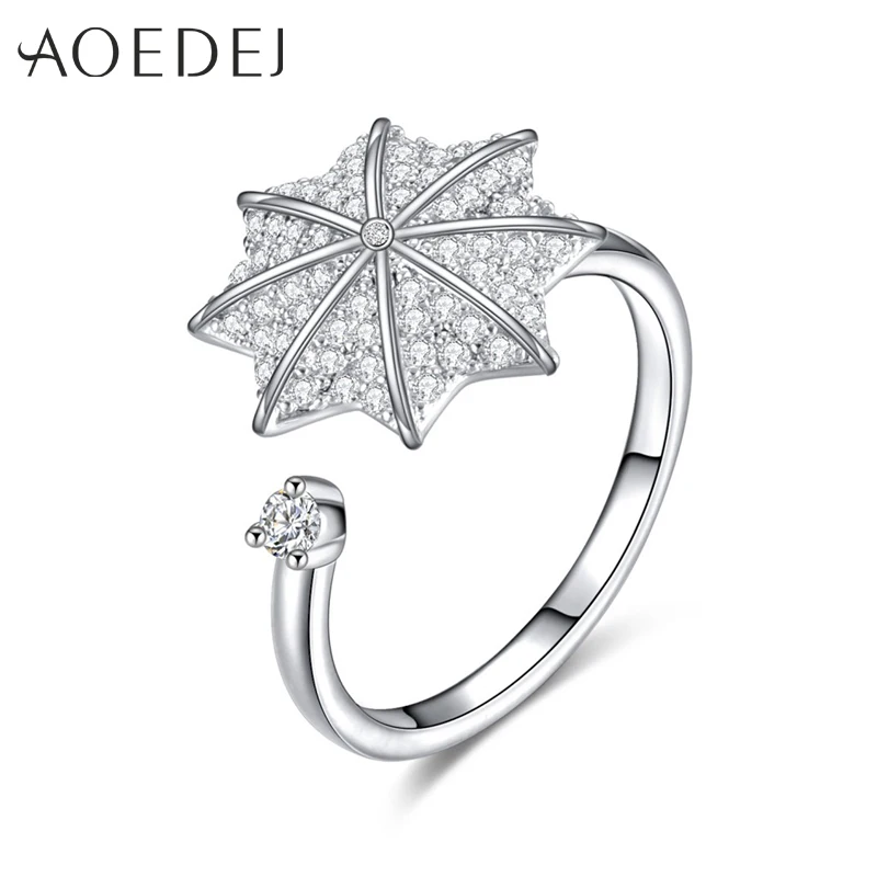 AOEDEJ Fashion Women's Adjustable Rings Vintage Rotatable Umbrella