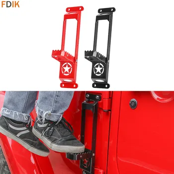 激安 折りたたみなし掘削軍事スター鋼外部ドアステップヒンジペダルペグ用ジープラングラー JK 2007 -2017