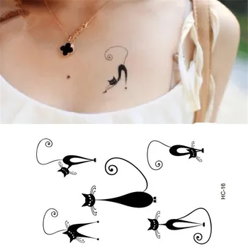 

KESMALL 30Pcs Sexy Temporary Tattoo Sticker Body Art Cute Cats Waterproof Tattoos Stickers 10.5*6cm Bikini Makeup Tools CO468