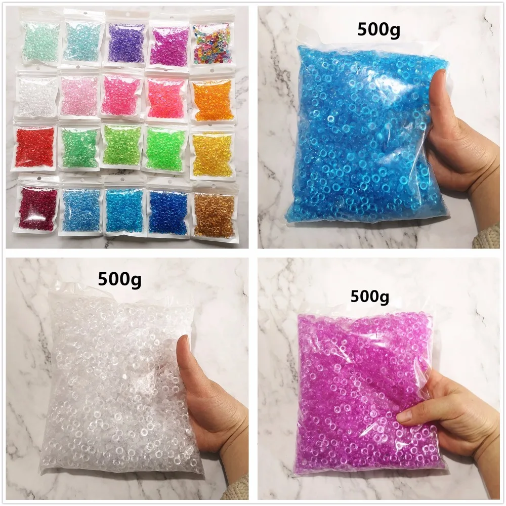 500g 21 colors Crystal Flat Fishbowl Beads Slime Accessories Colorful  Rubber Balls for Slime Filler DIY Supplies Decoration - AliExpress