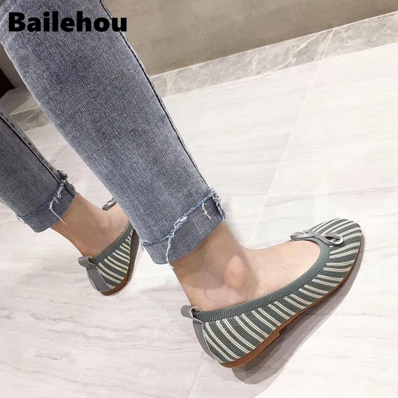 Bailehou 2019 весенние слипоны на плоской подошве лоферы с круглым носком женские