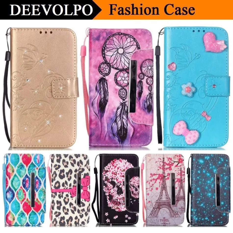 

DEEVOLPO Wallet Flip Fundas PU Leather Case for LG Leon C40 H340 LTE H340N H324 Fashion Stand Magnetic Cover Card Slot Capa D03Z