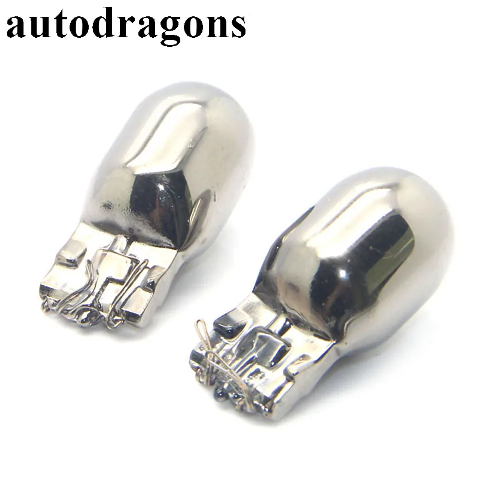 Лампа автомобильная autodragons 10 шт. 7443 7440 WY21W T20 Серебристый Хром стоп сигнал задний