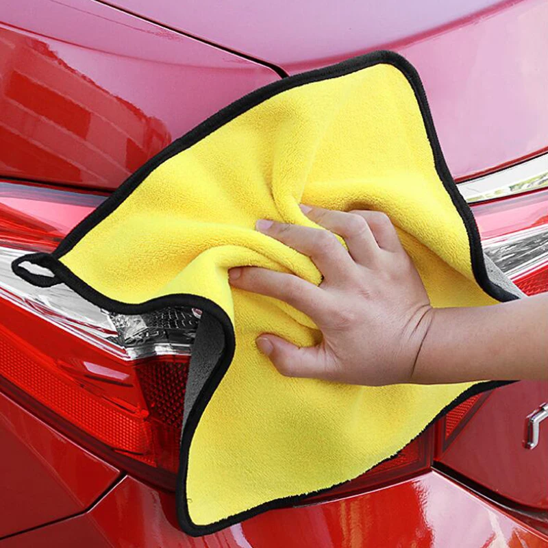 

HOYOO 30x30/60CM Car Wash Microfiber Towel Car Cleaning Drying Cloth Hemming Car Care Cloth Detailing Car Wash Towel For Toyota