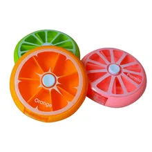 Круглый фруктовый цветной чехол для таблеток, контейнер для хранения лекарств, контейнер для первой помощи, переносная пластиковая банка для путешествий, 7 дней