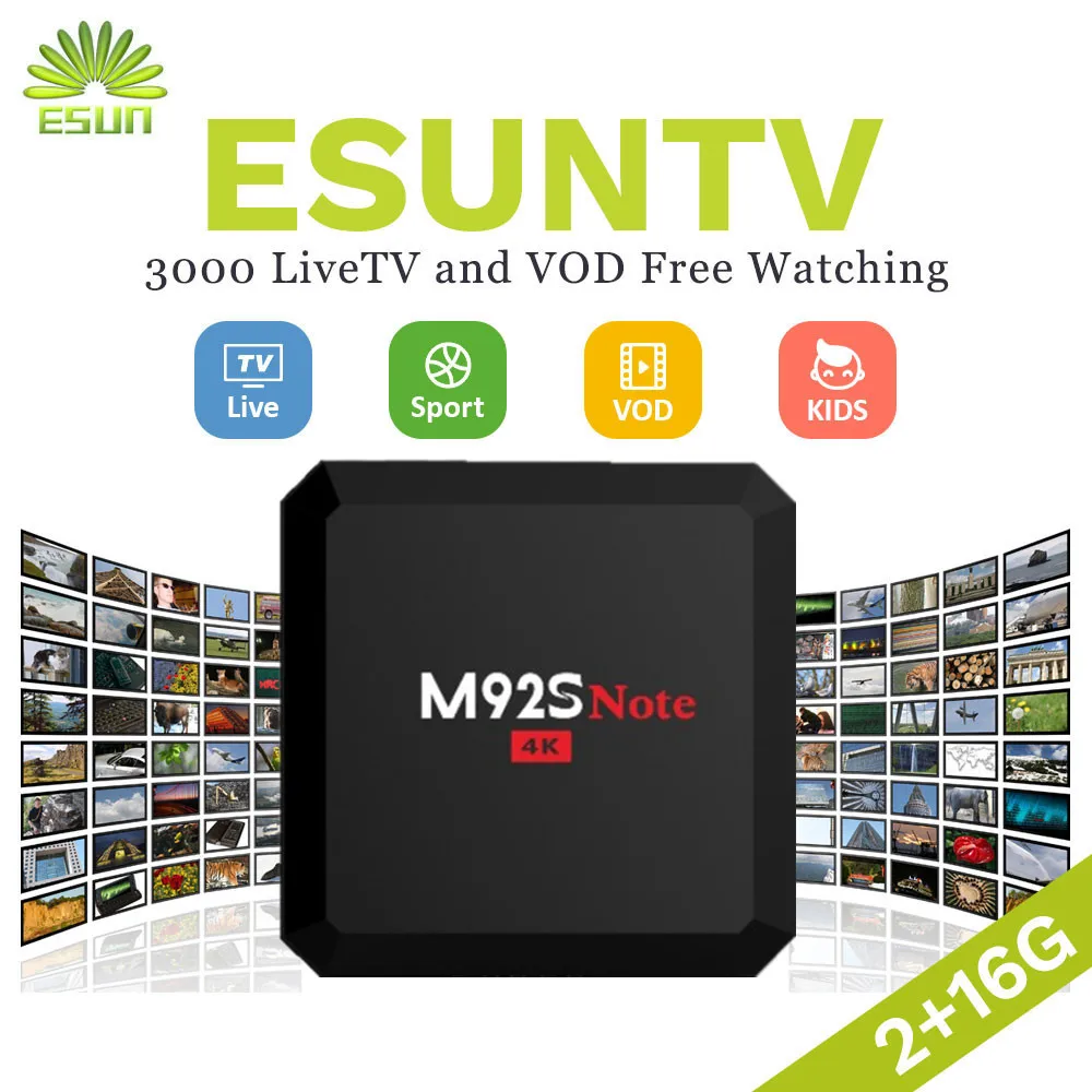 

1 Year IPTV included M92S NOTE S912 Android 6.0 TV Box 2/16G Spain UK Germany Italy Netherland Sweden Portugal EX-YU xxx US