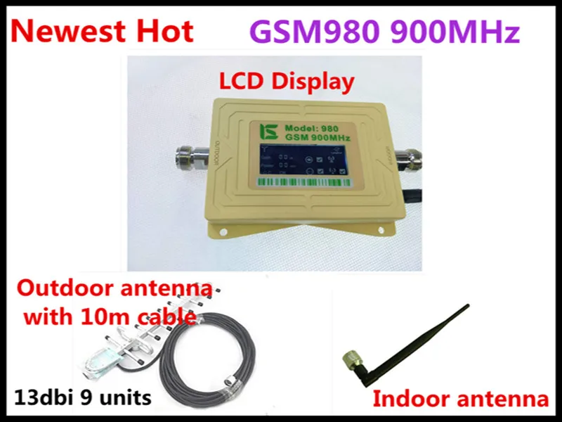 

GSM 980 900MHz celular signal booster with LCD display 900mhz GSM signal repeater signal amplifier with yagi antenna full set