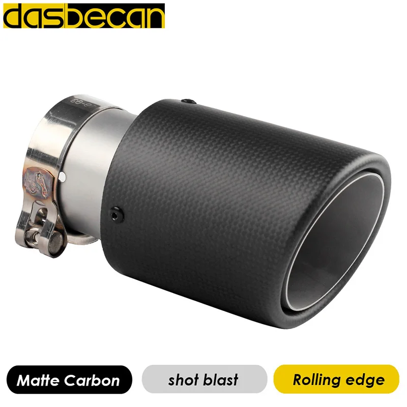 

Matte Carbon Rolling edge Stainless steel shot blast Car tail pipes Nozzle on Muffler model of akrapovic Tip tail End Universal