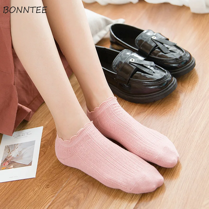

Socks Women Japanese Style Sweet Pink Soft Ladies Colorful Solid Simple Elegant All-match Womens Kawaii Lovely Trendy Sock Chic
