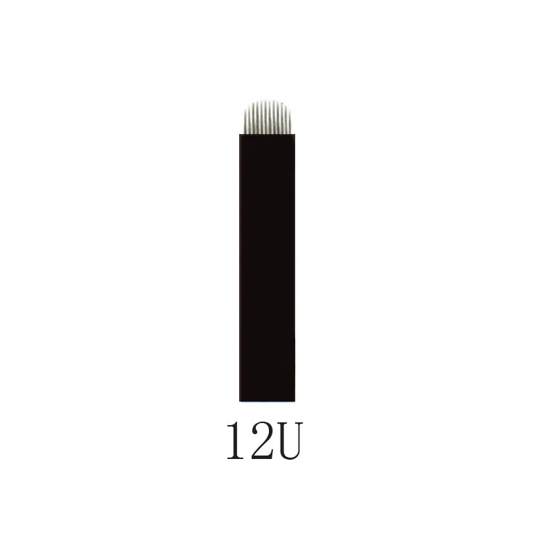 

0.15MM NANO 50PCS U shape 12 14 16 18 Pins Permanent Makeup Manual Eyebrow Tattoo Needles Blade For Microblading Tattoo Tebori