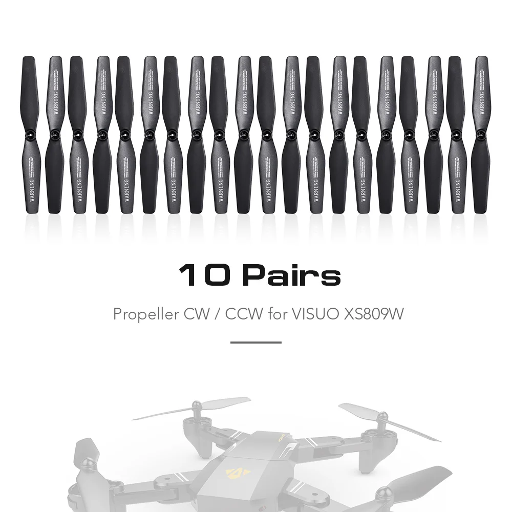 10 Pairs Propeller CW CCW & 2 pairs Motor & 4pcs Main Gear for VISUO XS809W XS809HW FPV Drone RC Quadcopter RC Part Combo Set (1)