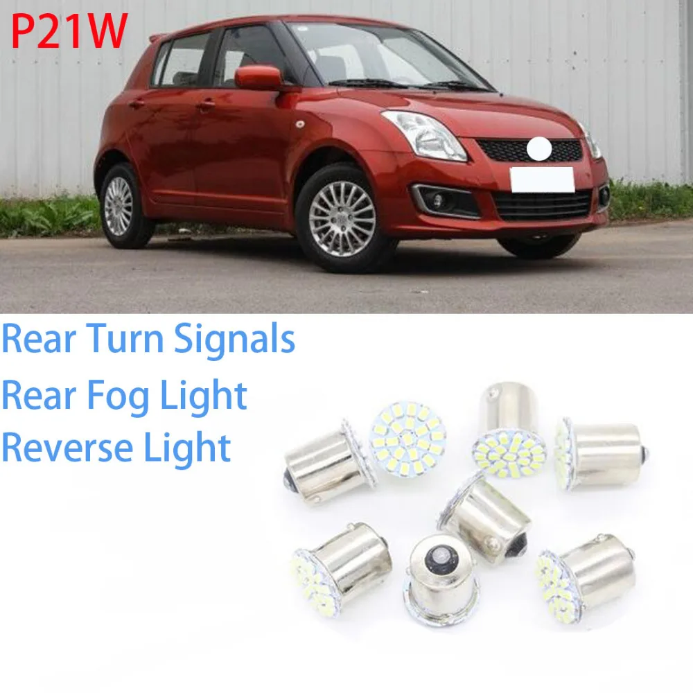 

1Set 8PCS Auto P21W Rear Turn Signal Light Fog Light LED Car External Reverse Light Source For Suzuki Swift 2005 - 2013