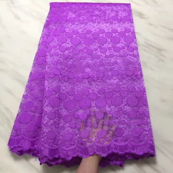 

2019 Latest Purple French Nigerian Laces Fabrics High Quality Mesh Tulle African Laces Fabric Wedding African French Tulle Lace