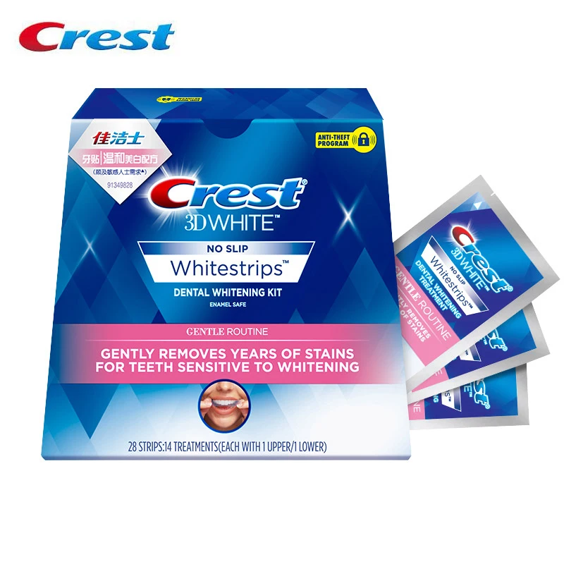 Crest 3D White Gentle Routine Whitestrips Dental Teeth Whitening Strips 14 Treatments /28 Strips