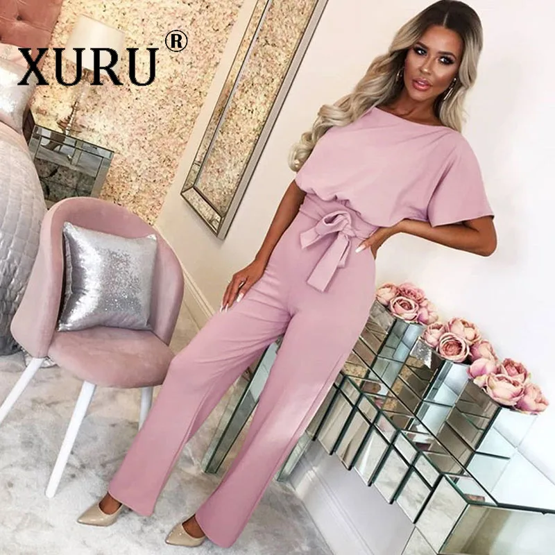 XURU Summer New Hot Sale Jumpsuit Fashion Body Buttons Short Sleeve Solid Color Long Jumpsuit XURU Summer New Hot Sale Jumpsuit Fashion Body Buttons Short Sleeve Solid Color Long Jumpsuit