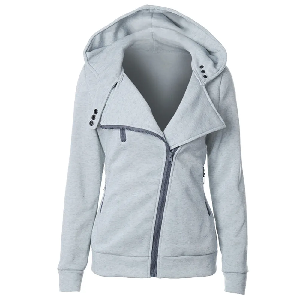 

2019 Hot Oversize Hoodie Sweatshirt Women Coat Zipper White Casual Fashion Basic Top Autumn Winter Outwear Ladies Black Hoodies
