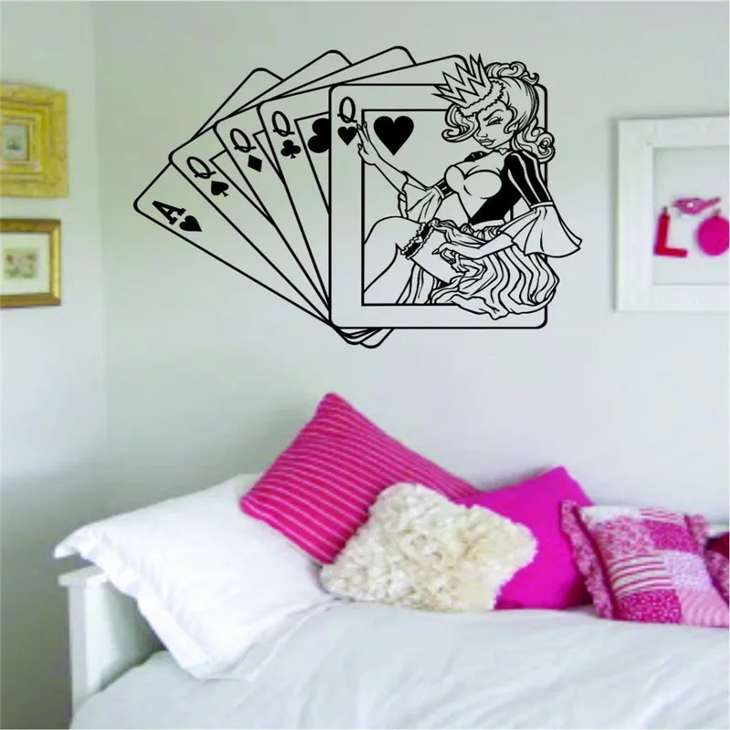 Queen Cards Wall Sticker Home Interior Wall Art Murals Housewares Design