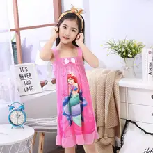 Лидер продаж, летняя Ночная сорочка с коротким рукавом для больших девочек, Пижамы Детская Милая Ночная рубашка с милым рисунком, детское платье для сна, QUN1