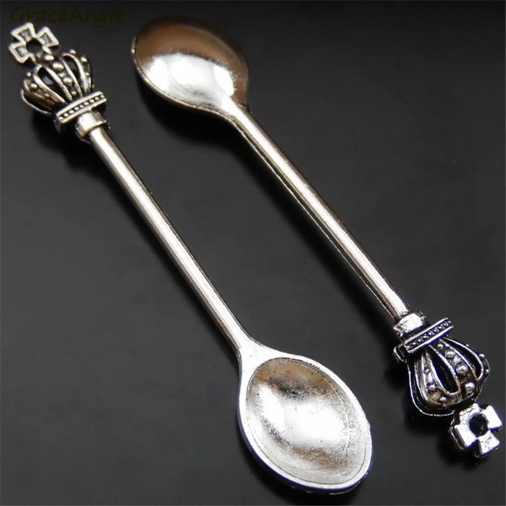 

12PCS 11*59mm Antique Silver Spoon Alloy Charms Pendant Jewelry Making 39869