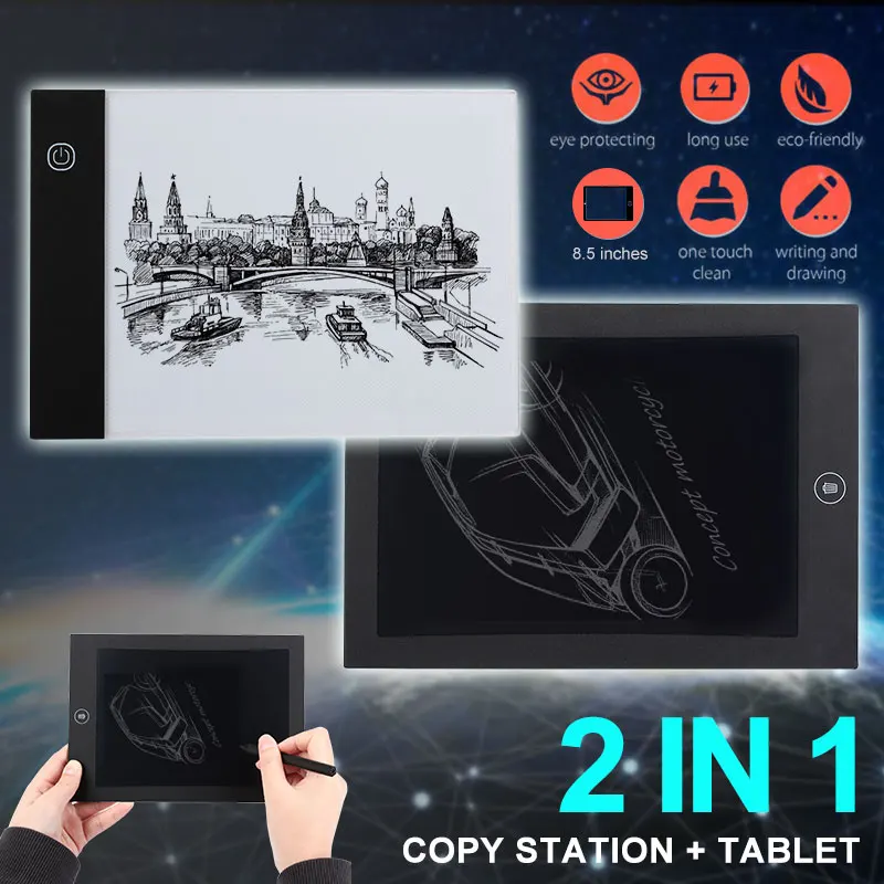 

A4 LED Graphic Tablet Writing Painting Light Box Tracing Board Copy Pads Digital Drawing Tablet Artcraft A5 Copy Table LED Board