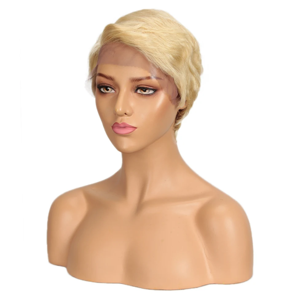 Sleek Brazilian Short Human Hair Wigs 613 Blonde Lace Wig Ombre Straight Human Hair Wig Remy Lace Front Human Hair Wigs