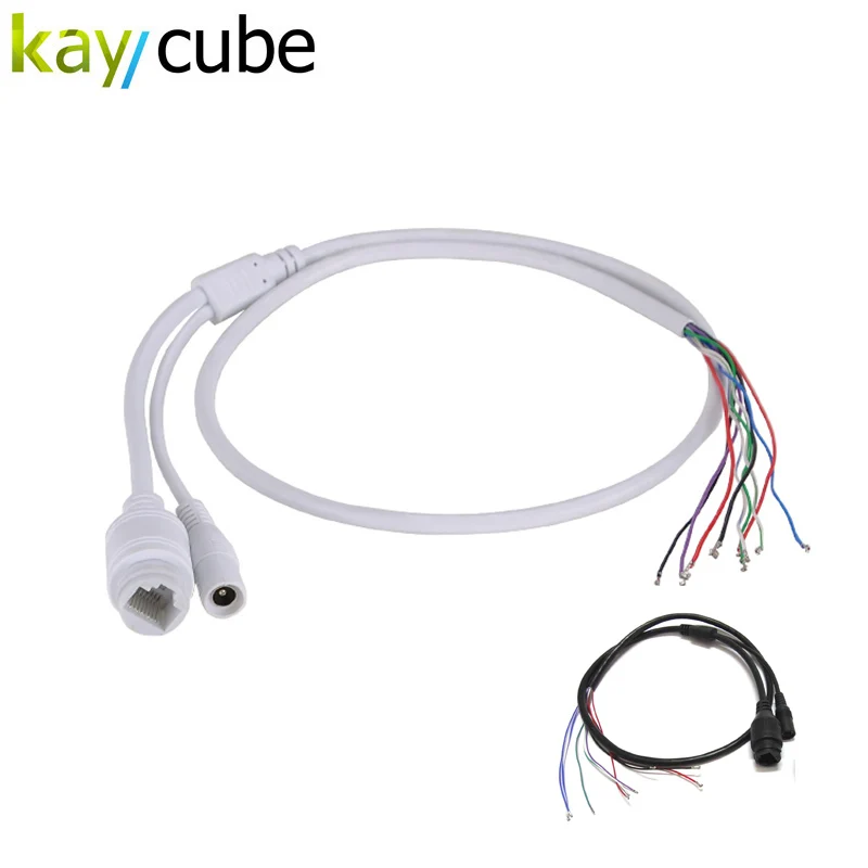 

With Waterproof Cap Waterproof Surveillance Camera Network Line Rj45+Dc Light Monitor 9-Pin Network Camera Line IP Tail Cable