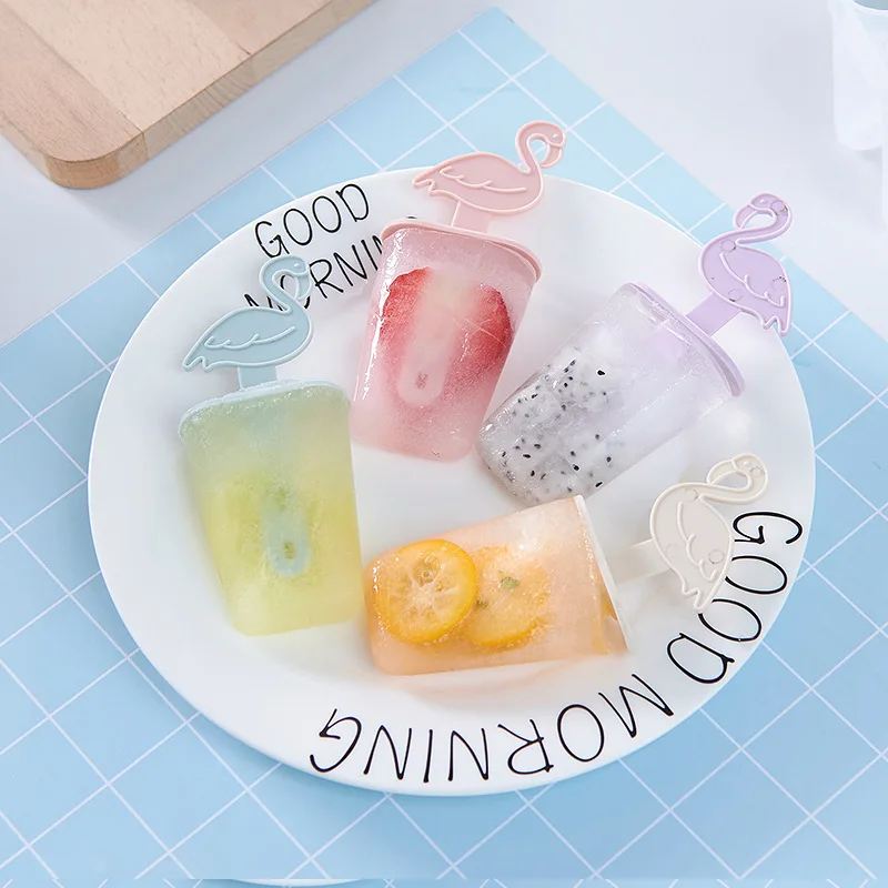 Ice cream maker Silicone Mold Flamingo Ice Tray Ice Cube Tray Chocolate Mould DIY Ice Cream Tools Cooking tools (2)