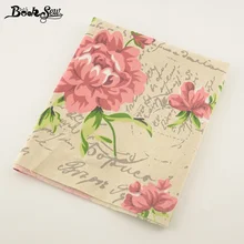 Домашний текстиль booksew, хлопок, лен, ткань с принтом, темно-розовый цветок, шитье, тиссу для скатерти, подушка, сумка, занавеска, подушка, Zakka