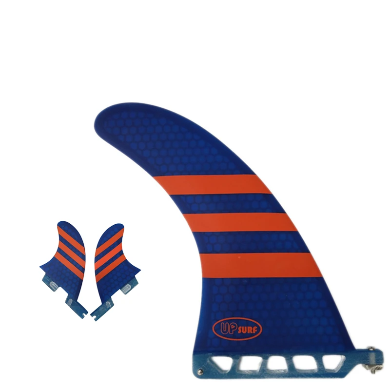 Surf longboard fin 6/7/8/9 inch Surf 6/7/8/9 inch Fin with FCS2 GL Fibreglass in Surfing single Fin with FCS2 GL Red/Blue color