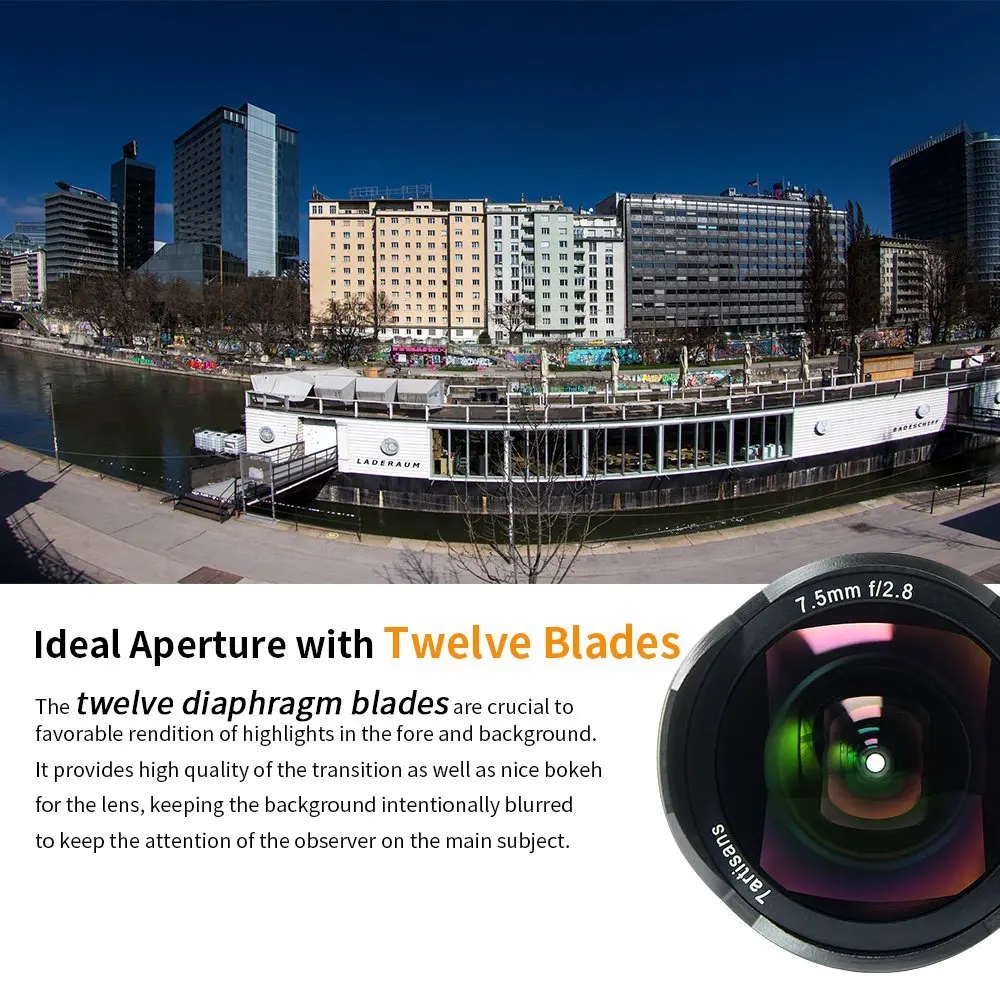 

7artisans 7.5mm f2.8 fisheye lens 180 APS-C Manual Fixed Lens For E Mount Canon EOS-M Mount Fuji FX Mount Hot Sale Free Shipping