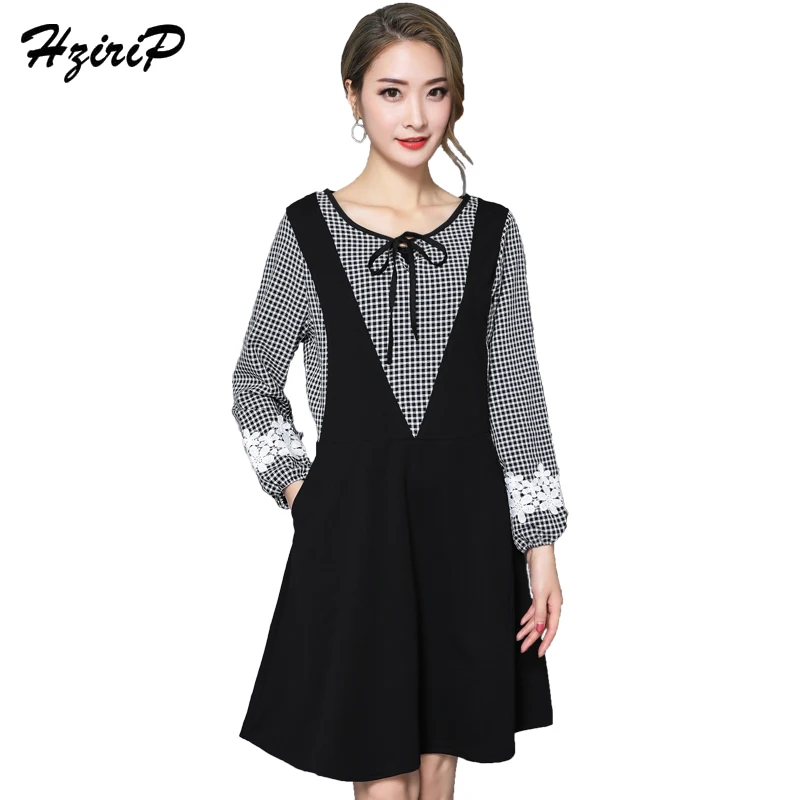 

HziriP Plus Size 2018 Spring Maternity Dress Fashion Lattice Lace Lantern Sleeve Pregnancy Clothes for Pregnant Women Dresses