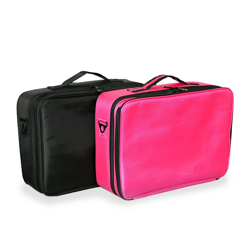 Women Professional Makeup Organizer Large Capacity Storage Case Oxford Cosmetic Bag High Quality Casual Disassembly Suitcase