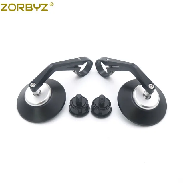 ZORBYZ Black CNC Round Handlebar End Side Mirror For Aprilia