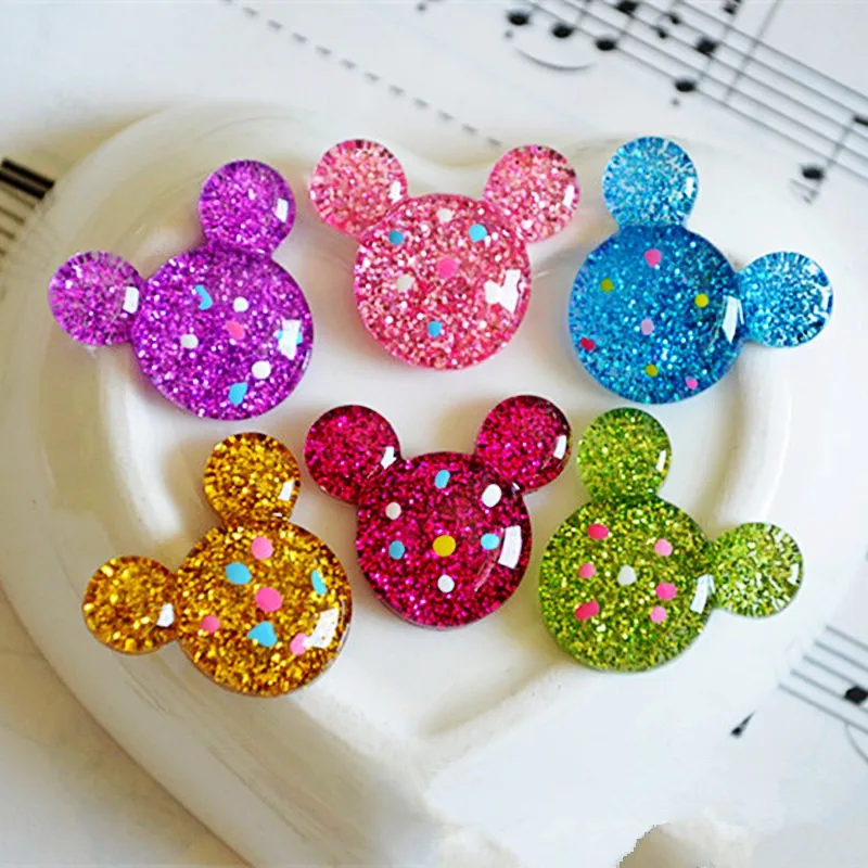 

Wholesale 100Pcs Cute Mickey Minnie Head Resin Flat Back Cabochons For DIY Phone Case Scrapbooking Craft Charms Free Shipping