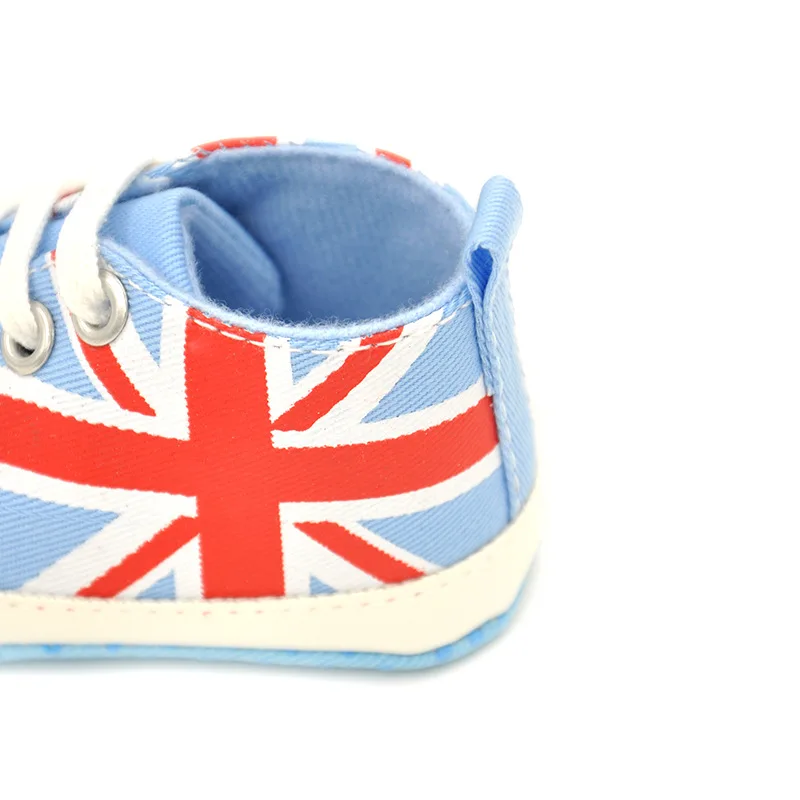 The Union Jack Newborn Shoes Anti-Slip Baby Boy Canvas Shoe Infant First Walker Girls Sneakers Children Plimsolls Boots Flag