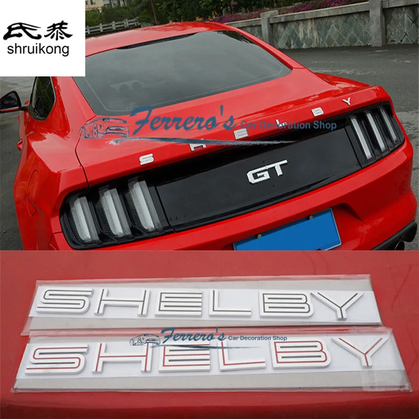 

Free shipping car stickers styling for 2015 2016 new ford mustang stainless steel logo of SHELBY high quality