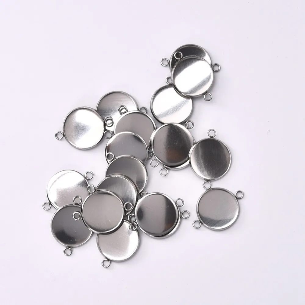 18mm Stainless Steel Connector Setting Cabochon Base Cameo Bezel (6)