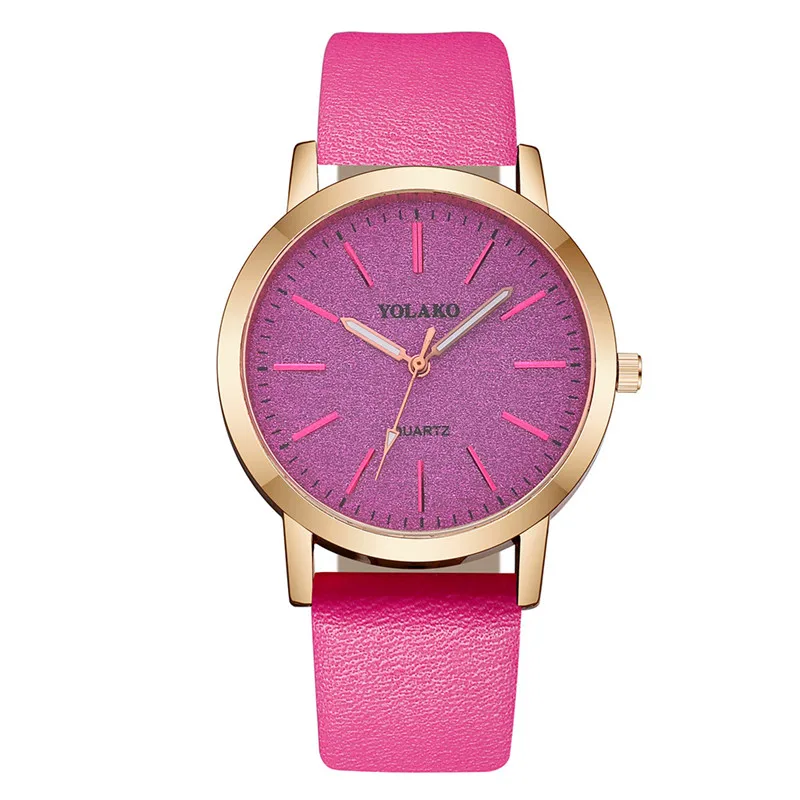 Montre Femme, современные модные женские часы, Круглые Кожаные Женские кварцевые наручные часы, простые повседневные часы-браслет, Reloj Mujer# W - Color: E
