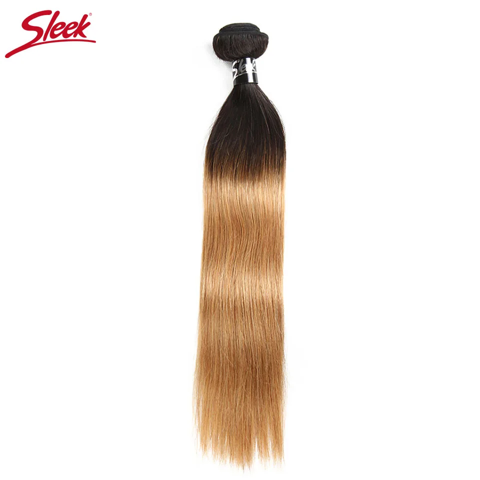 Sleek Ombre бразильский волосы прямые 1B/27 натуральные волосы Ткань Связки сделки два тона Волосы remy цельнокроеное платье уток 10 до 30 дюймов