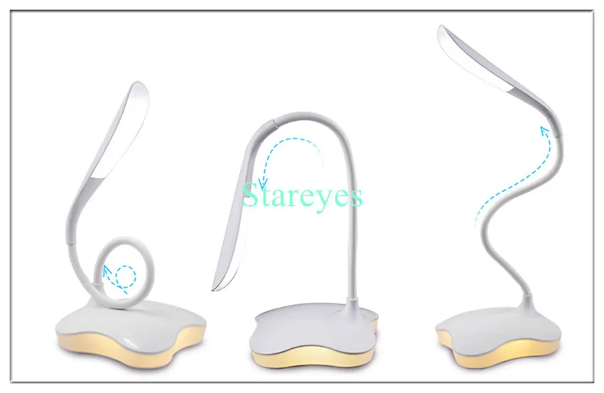 1 шт. перезаряжаемый светодиодный Настольный светильник 5 Вт 3 уровня датчик касания с регулируемой яркостью Регулируемая яркость USB защита глаз ночник