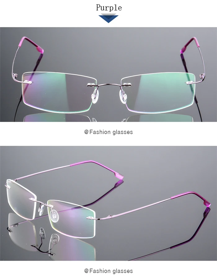 1,0-1,5 до-4,0 ультралегкие бескаркасные очки для близорукости Мужские Женские очки из нержавеющей стали без оправы для ног