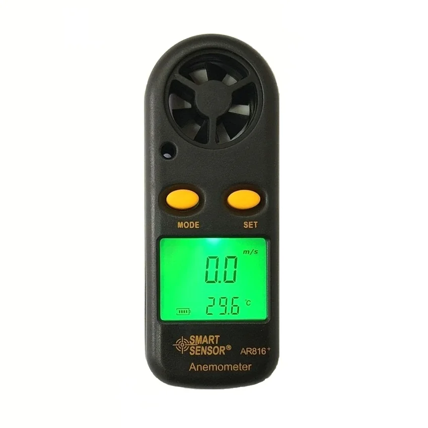 

Smart Sensor AR816+ Pocket Wind Speed Gauge air flow Anemometer Thermometer Wind Speed meter Measuring Instruments High quality