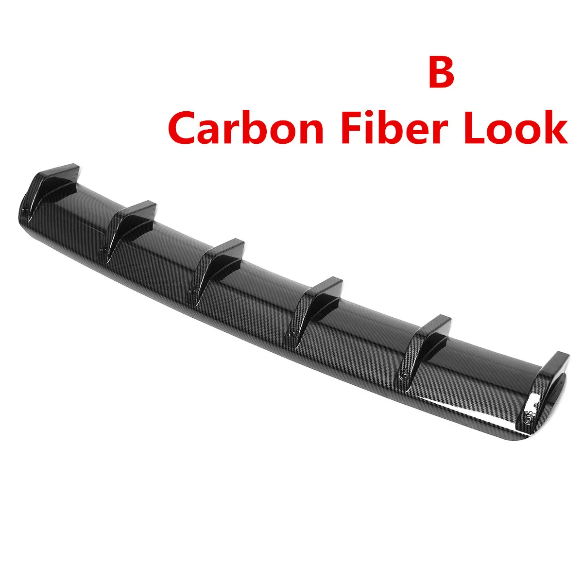 Coche nuevo estilo negro brillante/fibra de carbono mirada 6 Fin tiburón Universal coche parachoques trasero labio difusor Kit añadir en parachoques Spoiler