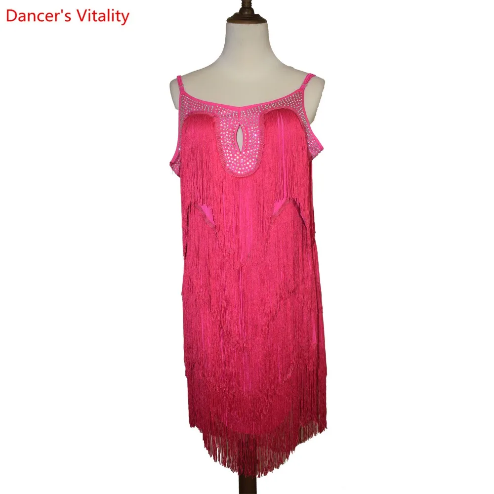 Sexy tassel dress latin dance clothes for women latin dance tassel sleeveless dress girls latin dance dress Cha-cha dance dress - Цвет: Коричневый