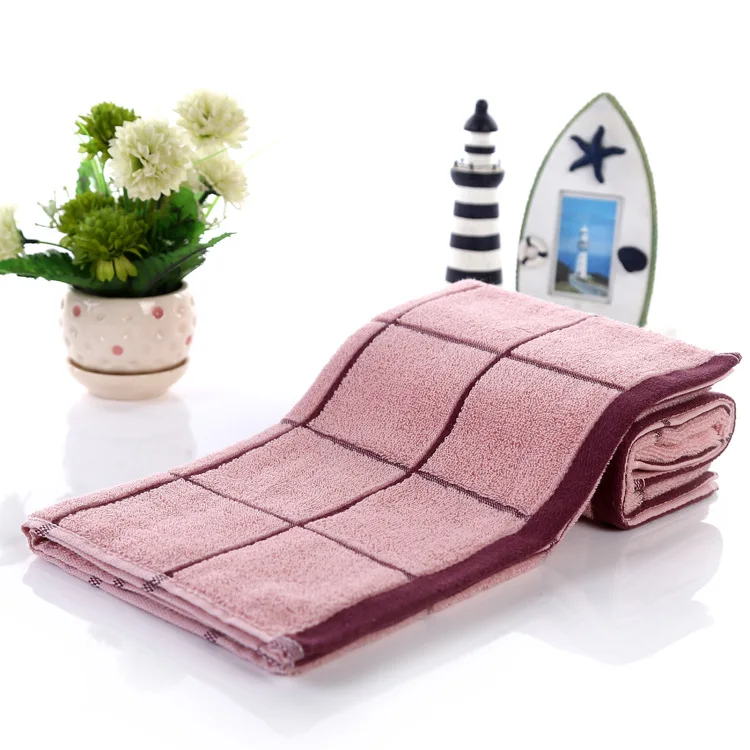 

pink white purple grid Hand Towel Cotton Brand Face Towels Toallas Algodon Handdoek Bathroom Towels for Adults Gift Towels