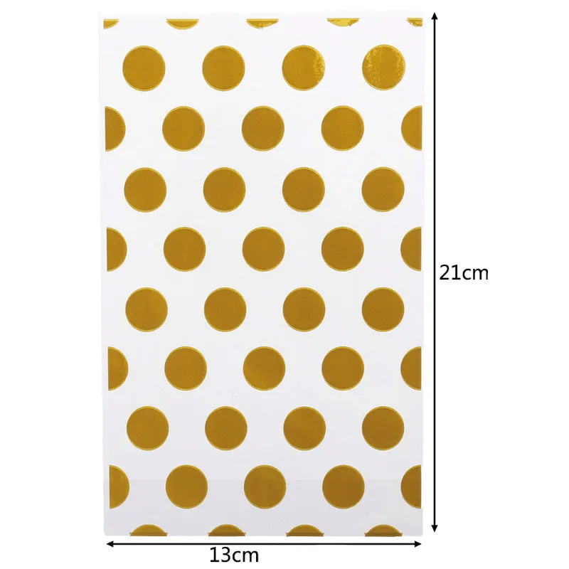 25pcs 13 X 21 cm white Golden dots bag cookies diy Gift Bags for Christmas Party Candy Food&Handmade soap Packaging bags DT22  (3)